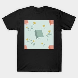 Books and Flowers Mint T-Shirt